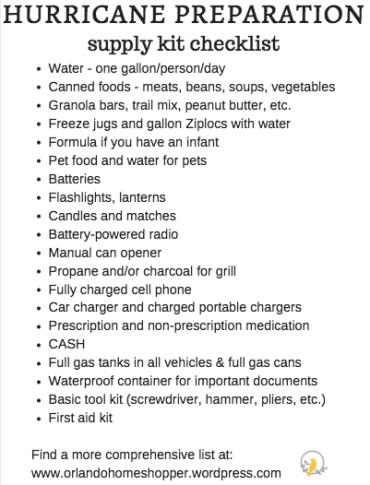 hurricane prep checklist